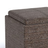 Rockwood - Cube Storage Ottoman With Tray - Mink Brown