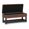 Lomond - Storage Ottoman Bench - Distressed Saddle Brown