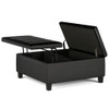 Ellis - Coffee Table Storage Ottoman - Distressed Black