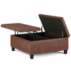Ellis - Coffee Table Storage Ottoman - Distressed Saddle Brown
