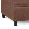 Ellis - Coffee Table Storage Ottoman - Distressed Saddle Brown