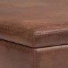Owen - Extra Large Square Coffee Table Storage Ottoman - Distressed Saddle Brown