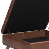 Owen - Extra Large Square Coffee Table Storage Ottoman - Distressed Saddle Brown
