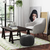 Renee - Round Pouf - Slate Gray