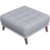 Addison - Square Upholstered Ottoman - Gray / Light Gray / Wood