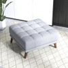 Addison - Square Upholstered Ottoman - Gray / Light Gray / Wood