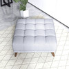 Addison - Square Upholstered Ottoman - Gray / Light Gray / Wood