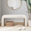 Modern Boucle Waterfall Bench - Cream