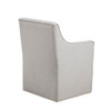 Upholstered Dining Arm Chair With Casters - Light Gray
