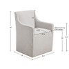 Upholstered Dining Arm Chair With Casters - Light Gray