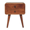 Curved Bedside Table - Caramel