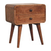 Curved Bedside Table - Caramel