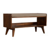 Nordic Storage Bench - Chestnut / Mud Linen