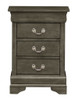Louis Phillipe - 3 Drawer Nightstand - Gray