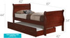Twin Bed With Storage Classic - Cherry