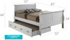Full Trundle Bed Charming - Classic White