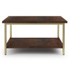 Skyler - Square Coffee Table - Dark Brown / Gold