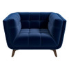 Addison - Velvet Lounge Chair - Dark Blue