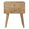 Curved Bedside Table - Oak