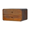 Floating Curved Bedside Table - Chestnut