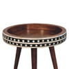 Small Patterned Nordic Style End Table - Caramel