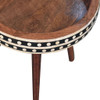 Small Patterned Nordic Style End Table - Caramel