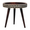 Small Patterned Nordic Style End Table - Caramel