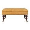 Buffalo - Leather Ottoman With Castor Legs - Caramel