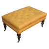 Buffalo - Leather Ottoman With Castor Legs - Caramel