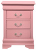 Louis Phillipe - 3 Drawer Nightstand - Pink