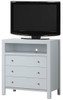 Elegant Transitional Media Chest - White