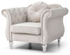 Elegant Transitional Flared Armchair - Ivory