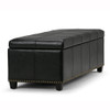 Kingsley - Large Storage Ottoman - Midnight Black