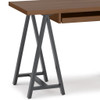 Sawhorse - Solid Walnut Veneer And Small Desk - Dark Brown