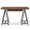 Sawhorse - Solid Walnut Veneer And Small Desk - Dark Brown