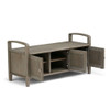 Warm Shaker - Entryway Storage Bench - Distressed Gray