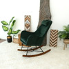 Chel - Mid-Century Modern Velvet Rocking Chair - Green