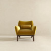 Brayden - Lounge Chair - Velvet - Brown / Gold / Yellow