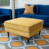 Amber - Square Upholstered Ottoman Velvet - Yellow