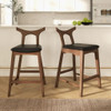 Hester - Upholstered Square Bar Chair (Set of 2) - Black / Brown