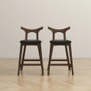 Hester - Upholstered Square Bar Chair (Set of 2) - Black / Brown
