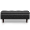 Shay - Mid Century Rectangular Storage Ottoman - Distressed Black