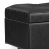 Shay - Mid Century Rectangular Storage Ottoman - Distressed Black