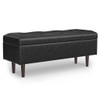 Shay - Mid Century Rectangular Storage Ottoman - Distressed Black