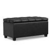 Sienna - Storage Ottoman Bench - Distressed Black