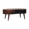 Large Wave Coffee Table, 1 Drawer - Chestnut