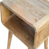 Curved Open Bedside Table - Brown Oak