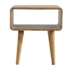 Curved Open Bedside Table - Brown Oak