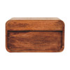 Curved Wall Mounted Bedside Table With Open Slot - Caramel