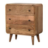 Mini Curved Chest, 3 Drawer - Oak